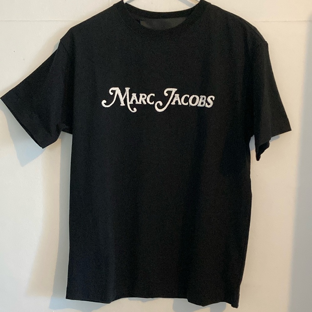 MARC JACOBS NEW YORK black cotton T sz XS unisex